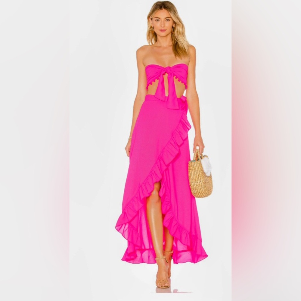 NWT Lovers + Friends “Waves For Days” Wrap Skirt in Zinnia - M